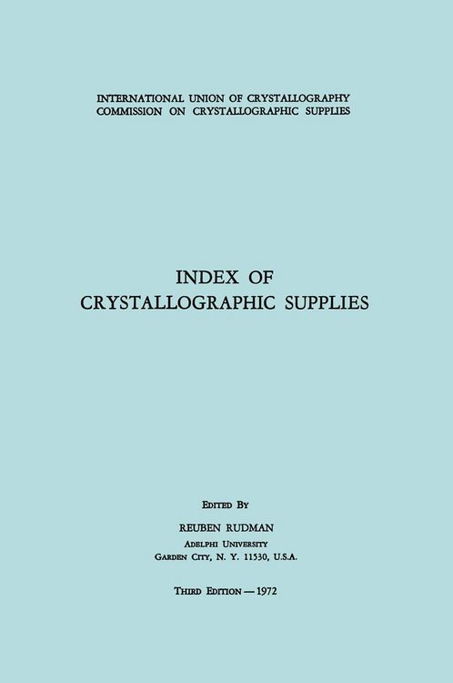 Produktbild: Index of Crystallographic Supplies