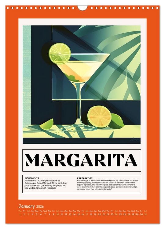 Produktbild: Classic Cocktails (Wall Calendar 2026 DIN A3 portrait), CALVENDO 12 Month Wall Calendar
