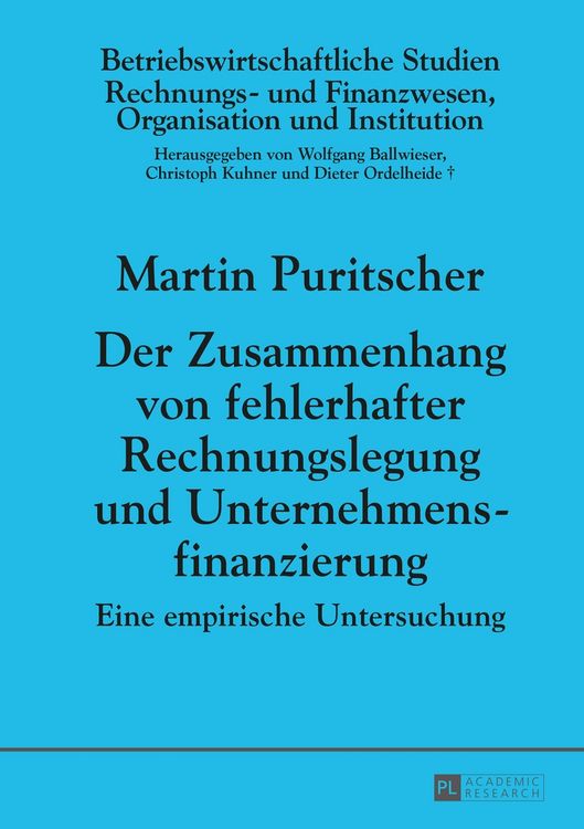Produktbild: Der Zusammenhang von fehlerhafter Rechnungslegung und Unternehmensfinanzierung