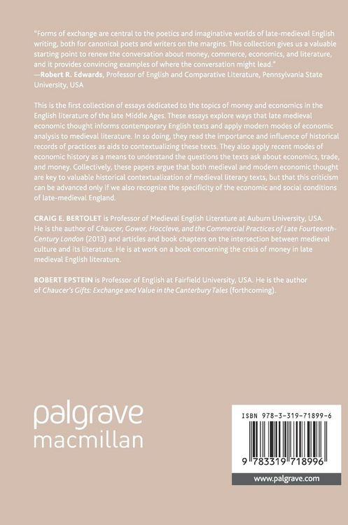 Produktbild: Money, Commerce, and Economics in Late Medieval English Literature