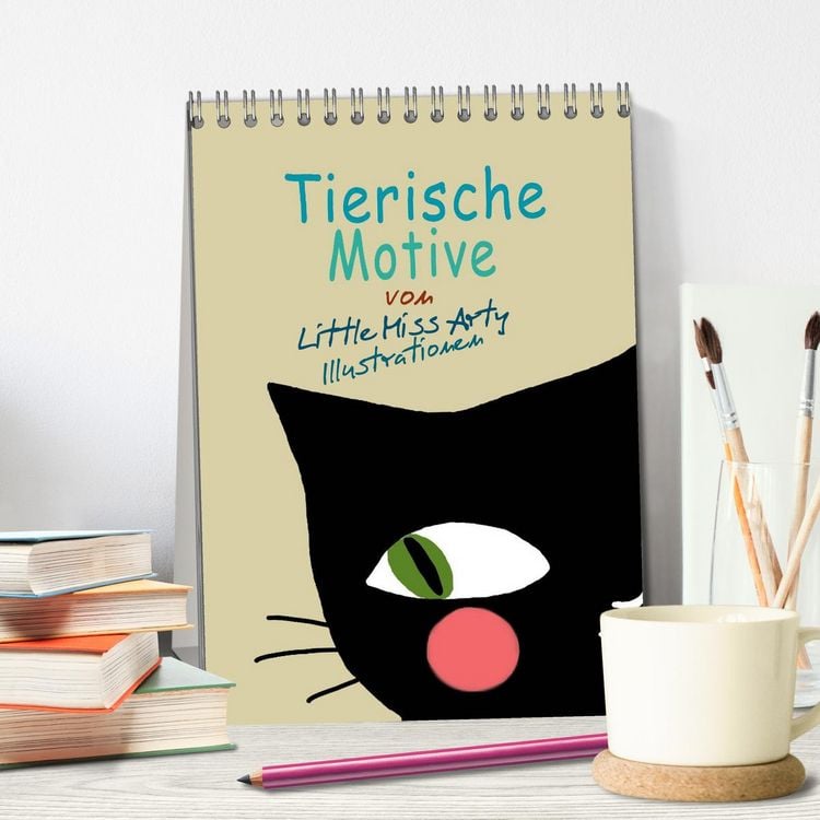 Produktbild: Tierische Motive von Little Miss Arty Illustrationen (Tischkalender 2026 DIN A5 hoch), CALVENDO Monatskalender