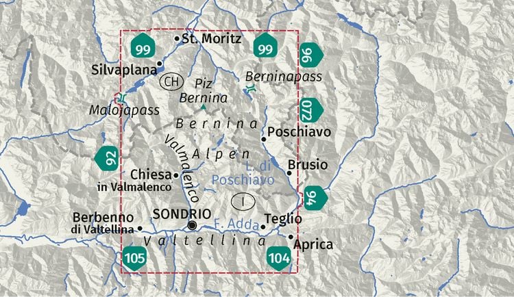 Produktbild: KOMPASS Wanderkarte 93 Bernina, Valmalenco, Sondrio 1:50.000