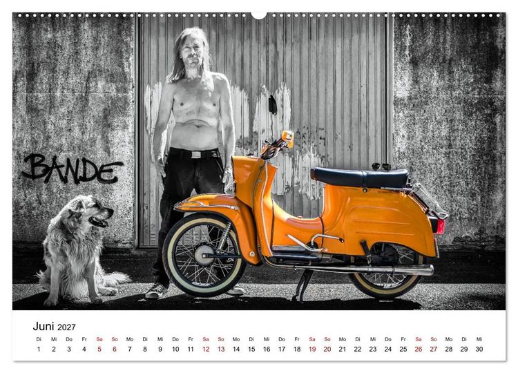 Produktbild: Echte M&auml;nner, coole Mopeds (hochwertiger Premium Wandkalender 2027 DIN A2 quer), Kunstdruck in Hochglanz