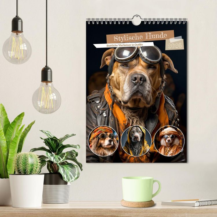 Produktbild: Stylische Hunde (Wandkalender 2026 DIN A4 hoch), CALVENDO Monatskalender
