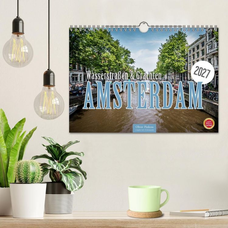 Produktbild: Amsterdam - Wasserstra&szlig;en und Grachten (Wandkalender 2027 DIN A4 quer), CALVENDO Monatskalender