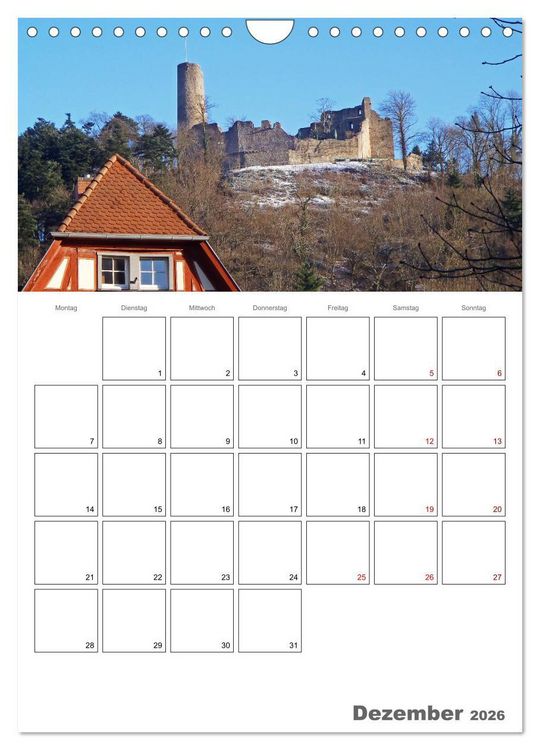 Produktbild: Weinheim an der Bergstra&szlig;e Planer (Wandkalender 2026 DIN A4 hoch), CALVENDO Monatskalender