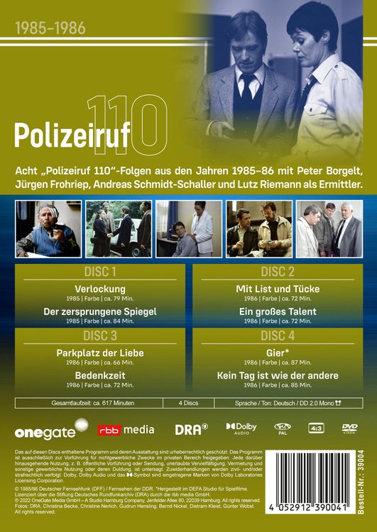 Produktbild: Polizeiruf 110 - Box 13 (DDR TV-Archiv) mit Sammelr&uuml;cken [4 DVDs]