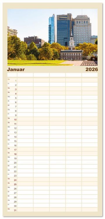 Produktbild: Familienplaner 2026 - USA Ostk&uuml;ste. Von den Blue Ridge Mountains bis zur Chesapeake Bay mit 5 Spalten (Wandkalender, 21 x 45 cm) CALVENDO