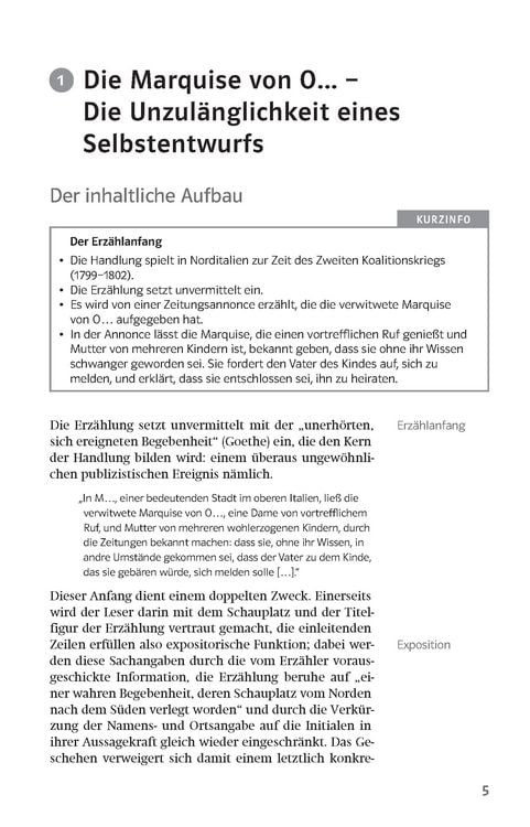 Produktbild: Klett Lekt&uuml;rehilfen Heinrich von Kleist, Die Marquise von O&hellip; Das Erdbeben in Chili