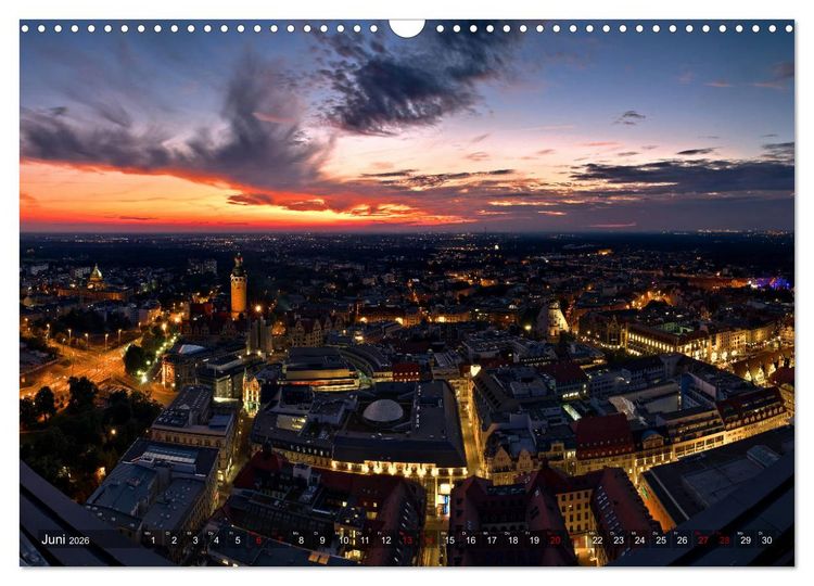 Produktbild: Nachts in Leipzig (Wandkalender 2026 DIN A3 quer), CALVENDO Monatskalender