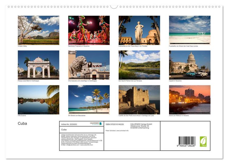 Produktbild: Cuba (hochwertiger Premium Wandkalender 2026 DIN A2 quer), Kunstdruck in Hochglanz