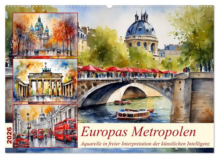 Produktbild: Europas Metropolen (Wandkalender 2026 DIN A2 quer), CALVENDO Monatskalender