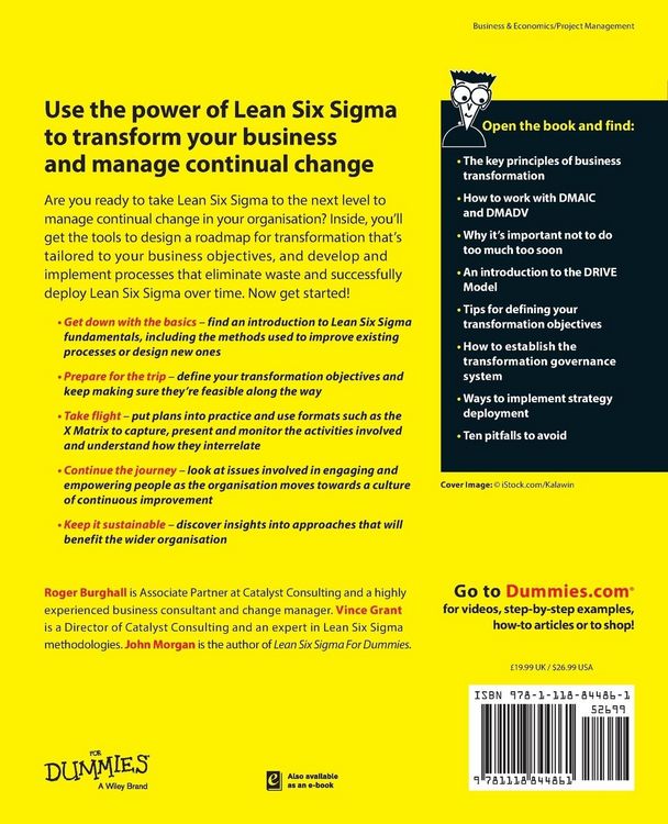 Produktbild: Lean Six Sigma Business Transformation For Dummies