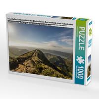 Produktbild: CALVENDO Puzzle Traumhaftes Landschaftsbild mit Blick auf einen See innerhalb eines Vulkankraters der Azoreninsel S&atilde;o Miguel und im Hintergrund das Meer 1000 Teile Lege-Gr&ouml;&szlig;e 64 x 48 cm Foto-Puzzle Bild von Jessica Freymark