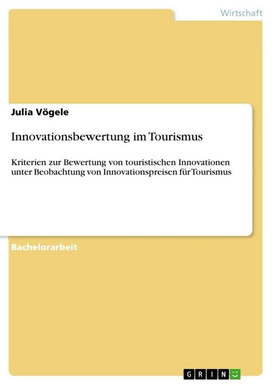 Produktbild: Innovationsbewertung im Tourismus
