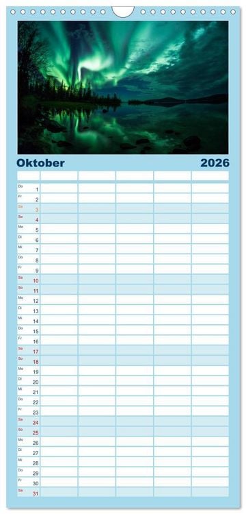 Produktbild: Familienplaner 2026 - Lappland mit 5 Spalten (Wandkalender, 21 x 45 cm) CALVENDO