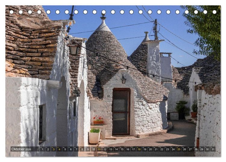 Produktbild: Alberobello &ndash; Apuliens Stadt der Trulli (Tischkalender 2026 DIN A5 quer), CALVENDO Monatskalender
