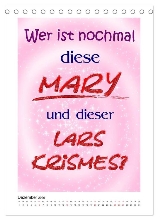Produktbild: Humor und Ironie. Lustige Spr&uuml;che (Tischkalender 2026 DIN A5 hoch), CALVENDO Monatskalender