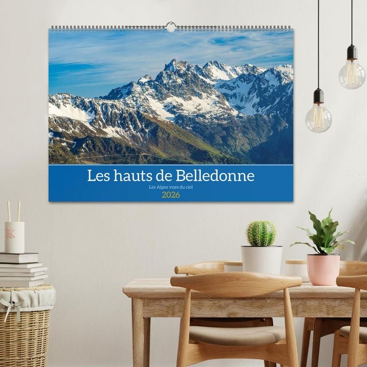 Produktbild: Les hauts de Belledonne les Alpes vues du ciel (Calendrier mural 2026 DIN A2 vertical), CALVENDO calendrier mensuel