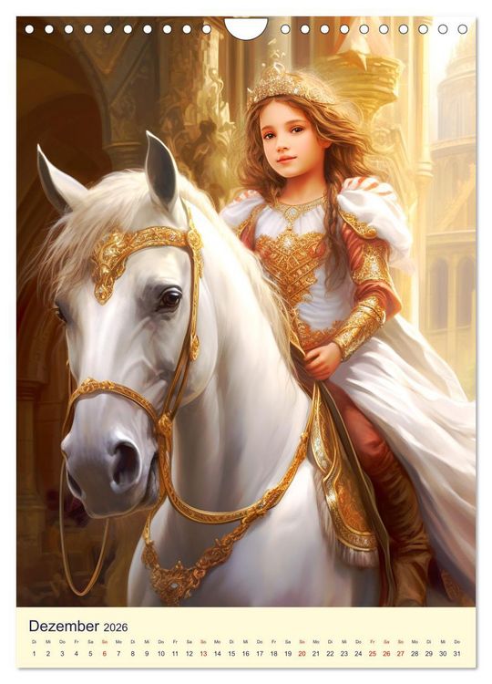 Produktbild: Kinder-Fantasy. Edle Burgfr&auml;ulein und Ritter im Mittelalter (Wandkalender 2026 DIN A4 hoch), CALVENDO Monatskalender