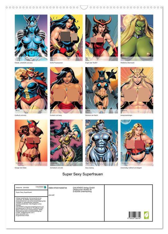 Produktbild: Super Sexy Superfrauen (Wandkalender 2026 DIN A2 hoch), CALVENDO Monatskalender