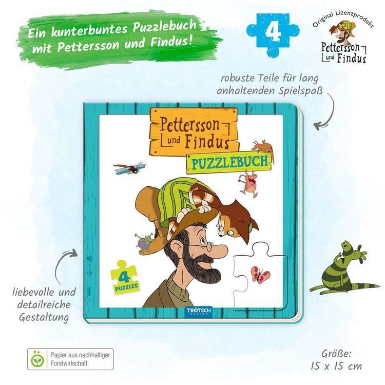 Produktbild: Tr&ouml;tsch Pettersson und Findus Pappenbuch Puzzlebuch