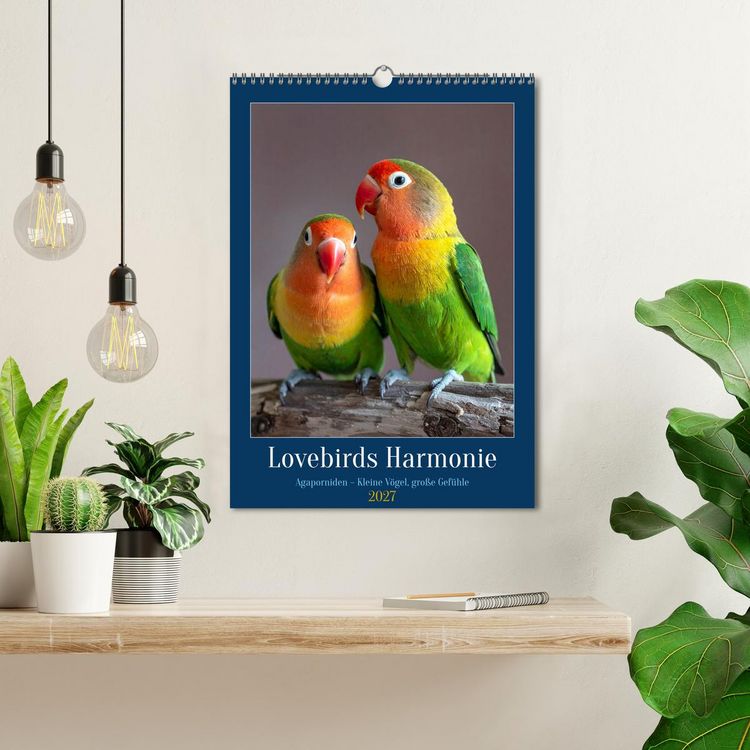 Produktbild: Lovebirds Harmonie (Wandkalender 2027 DIN A3 hoch), CALVENDO Monatskalender