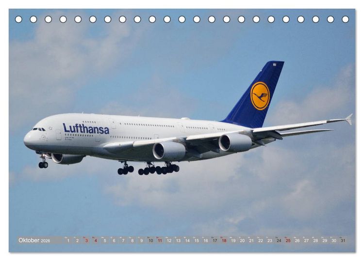 Produktbild: Flugzeuge - Eindrucksvolle Riesen am Himmel (Tischkalender 2026 DIN A5 quer), CALVENDO Monatskalender