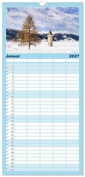 Produktbild: Familienplaner 2027 - MAGISCHES S&Uuml;DTIROL mit 5 Spalten (Wandkalender, 21 x 45 cm) CALVENDO
