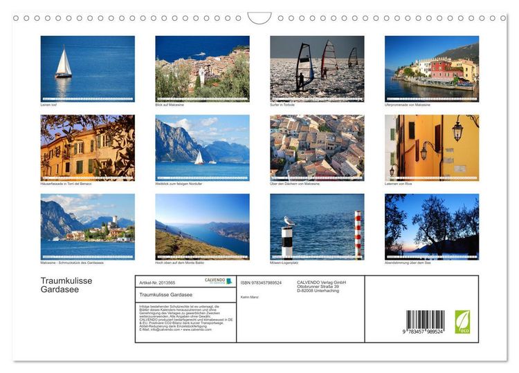 Produktbild: Traumkulisse Gardasee (Wandkalender 2026 DIN A3 quer), CALVENDO Monatskalender