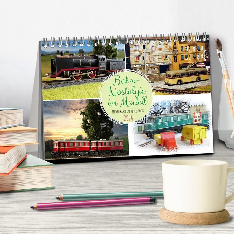 Produktbild: Bahn-Nostalgie im Modell (Tischkalender 2026 DIN A5 quer), CALVENDO Monatskalender