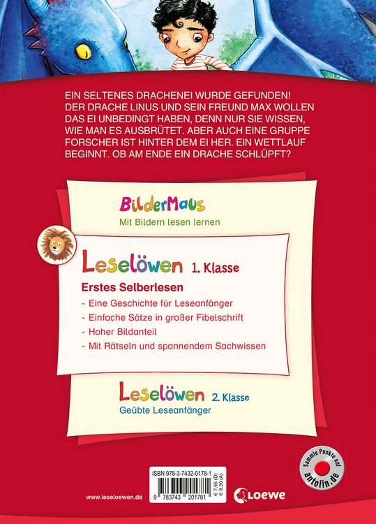 Produktbild: Lesel&ouml;wen 1. Klasse - Das geheimnisvolle Drachenei (Gro&szlig;buchstabenausgabe)