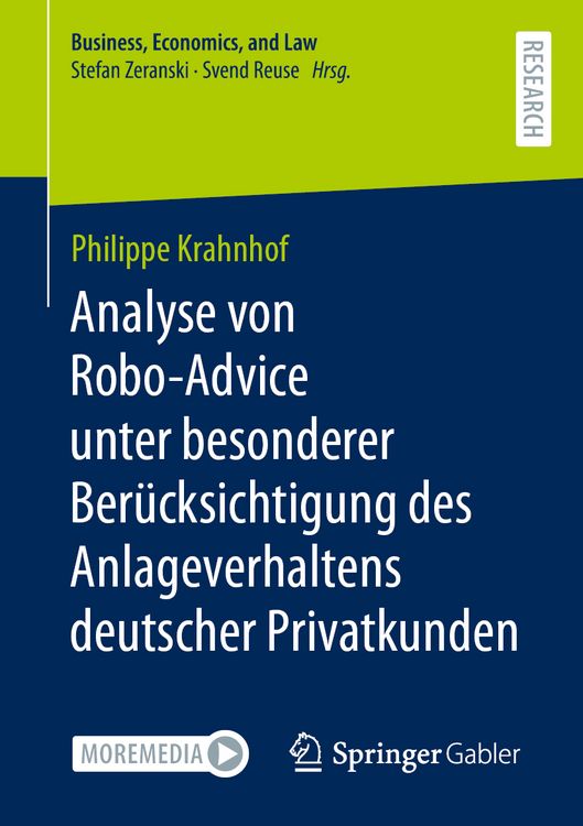 Produktbild: Analyse von Robo-Advice unter besonderer Ber&uuml;cksichtigung des Anlageverhaltens deutscher Privatkunden