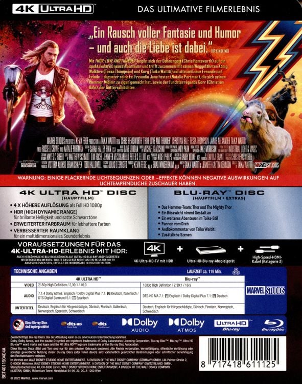 Produktbild: Thor - Love and Thunder - Steelbook (4K Ultra HD) (+ Blu-ray)