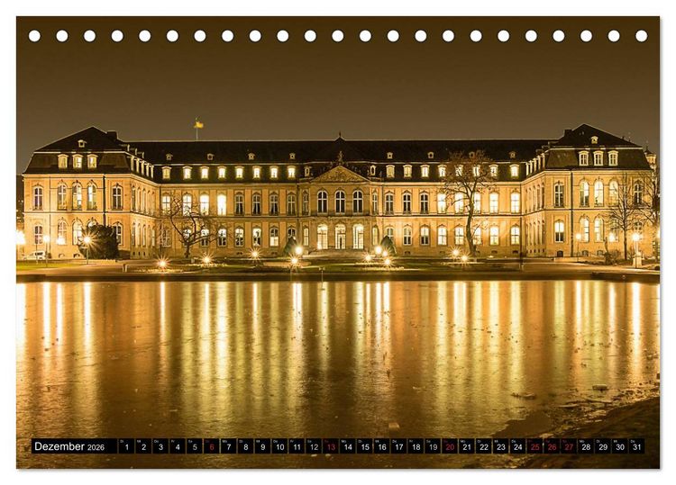 Produktbild: Stuttgart - Blue City Lights (Tischkalender 2026 DIN A5 quer), CALVENDO Monatskalender