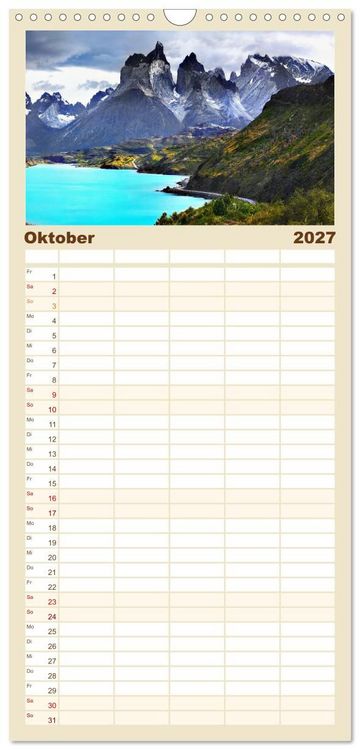 Produktbild: Familienplaner 2027 - Nationalparks der Welt mit 5 Spalten (Wandkalender, 21 x 45 cm) CALVENDO