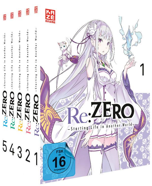 Produktbild: Re:ZERO - Starting Life in Another World - Staffel 1 - Gesamtausgabe - Bundle - Vol.1-5 [5 DVDs]