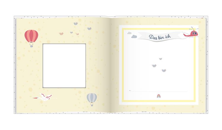Produktbild: Babyalbum mit Fensterausschnitt f&uuml;r das 1. Lebensjahr zum Eintragen der sch&ouml;nsten Momente und Erinnerungen mit Platz f&uuml;r Fotos | f&uuml;r M&auml;dchen