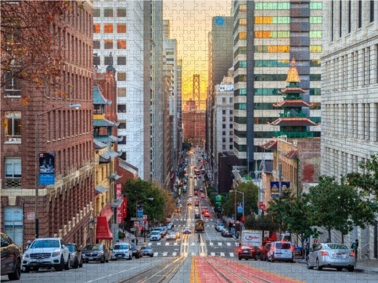 Produktbild: CALVENDO Puzzle Stockton St, San Francisco | 1000 Teile Lege-Gr&ouml;&szlig;e 64x48cm Foto-Puzzle f&uuml;r gl&uuml;ckliche Stunden