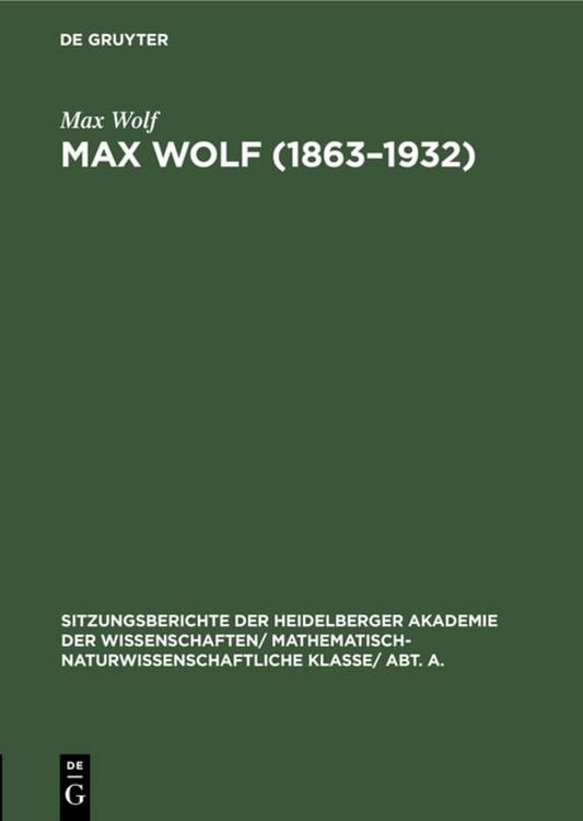 Produktbild: Max Wolf (1863&ndash;1932)