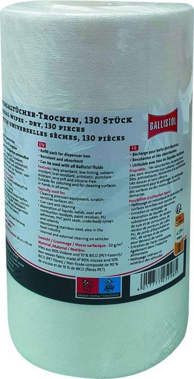 Produktbild: Ballistol Rolle mit 130 trockenen T&uuml;chern 25098 1 St.