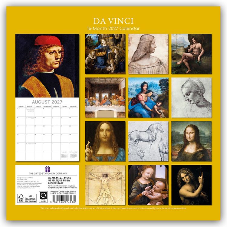 Produktbild: Leonardo da Vinci 2027 &ndash; 16-Monatskalender