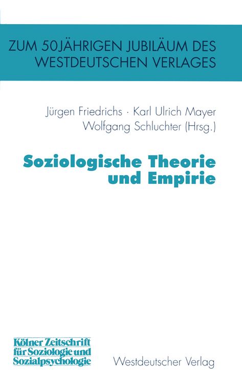 Produktbild: Soziologische Theorie und Empirie