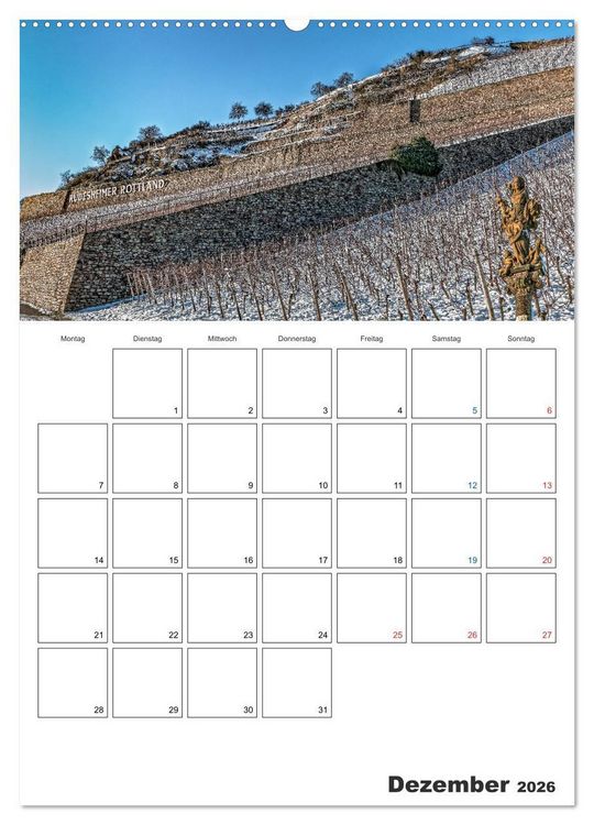 Produktbild: Rheingau Terminplaner (Wandkalender 2026 DIN A2 hoch), CALVENDO Monatskalender