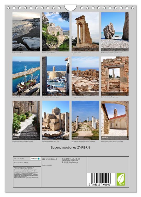 Produktbild: Sagenumwobenes ZYPERN (Wandkalender 2026 DIN A4 hoch), CALVENDO Monatskalender