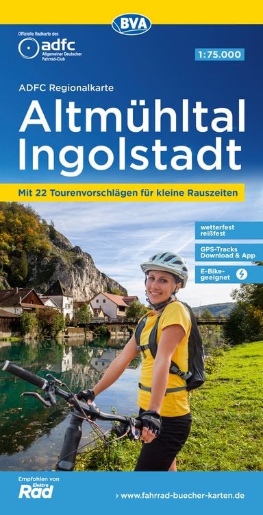Produktbild: ADFC-Regionalkarte Altmühltal Ingolstadt, 1:75.000, mit Tagestourenvorschlägen, reiß- und wetterfest, GPS-Tracks Download