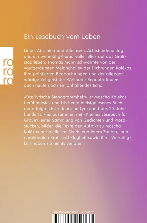 Produktbild: Das lyrische Stenogrammheft / Kleines Lesebuch f&uuml;r Gro&szlig;e