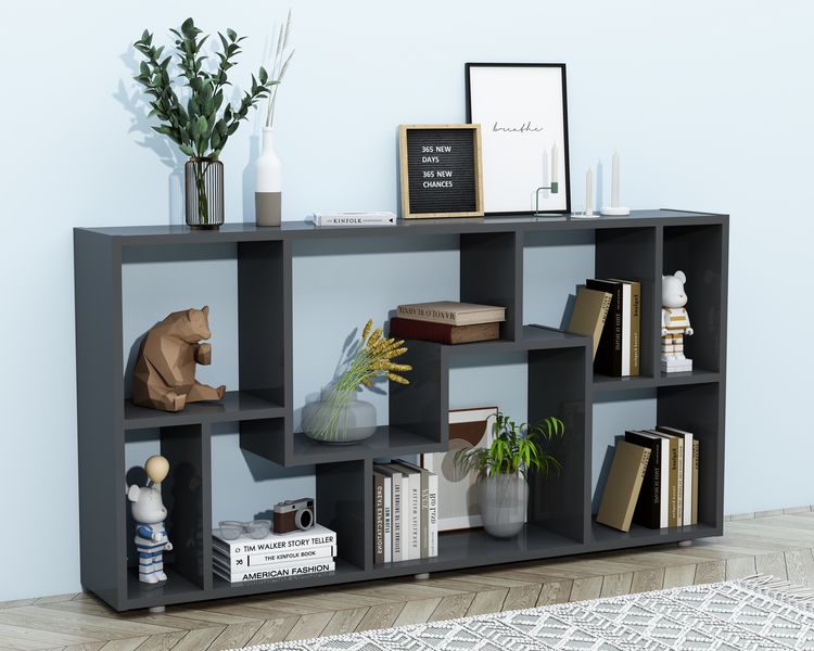 Produktbild: Holz Stand Regal Raumteiler B&uuml;cherregal Lanisa L