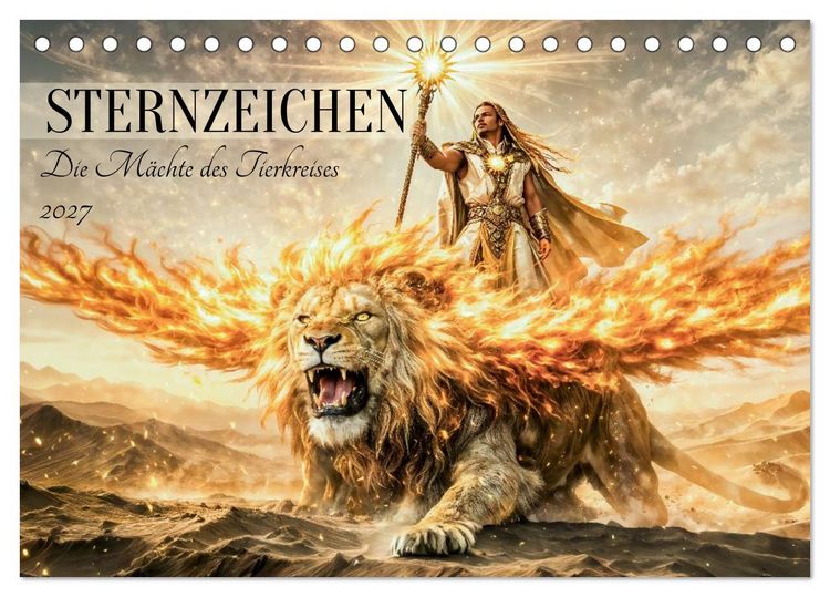 Produktbild: Sternzeichen - Die M&auml;chte des Tierkreises (Tischkalender 2027 DIN A5 quer), CALVENDO Monatskalender