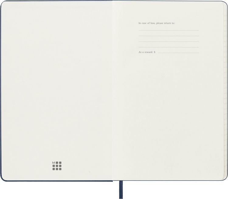 Produktbild: Moleskine 18 Monate Wochen Notizkalender 2025/2026, L/A5, 1 Wo = 1 Seite, Rechts linierte Seite, Fester Einband, Saphir